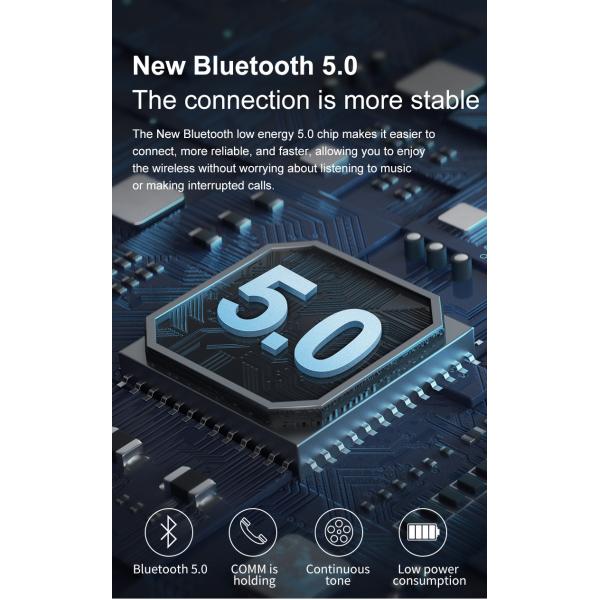 Wireless Connection Waterproof Noise Cancelling BT Streaming Stereo Headphone Earphone with 300 mah Charging Case Battery