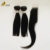 2 Pieces 10inch Hair Bundles And HD 2*6 Hair Closure Virgin Human Hair Natural Black Straight Hair Weft