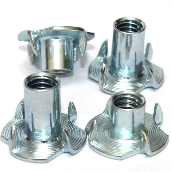 M5 M6 M8 Steel Zinc Plating 4 Claw Prong Furniture Tee Metal Nut ASTM B7 B7M A325 DIN1624