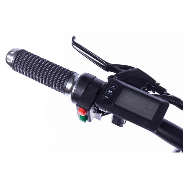 Black Lightweight Foldable Electric Bike Pedals Power Assist 14 Inch Wheels