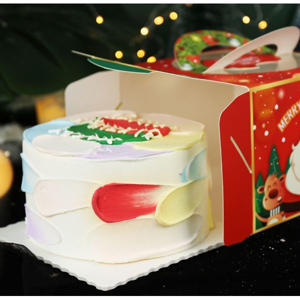 Personalised CYMK Printing Xmas Gift Box For Christmas Cake Sweet Candy 600gsm