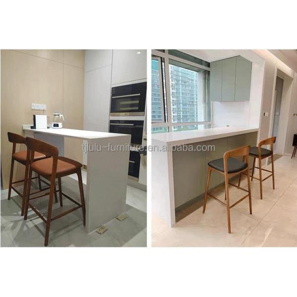 Modern Italian Solid Wood Dining Bar Stool High Chair Bistro Bar Chair with End Craftsmanship