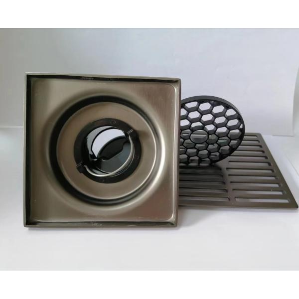 Chrome Plated Brass Square Floor Drain for Bathroom and Kitchen in Strainer Style