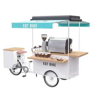 Multi Functional Outdoor Coffee Bike Cart Pure Steel Body With Spraying