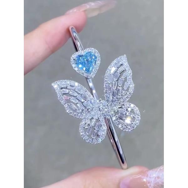 Культивированный бриллиантовый бабочка браслет Фанси цветовые бриллиантовые ювелирные украшения Ошейник