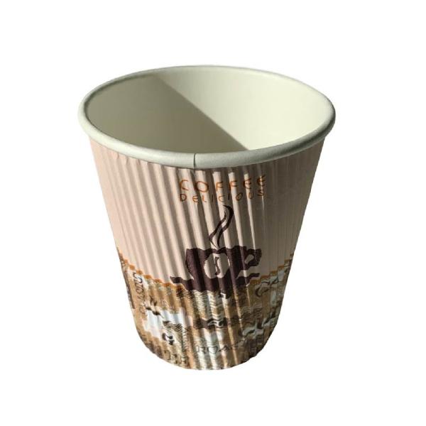 Disposable 8 Oz Hot Cups PE Coating Triple Wall Personalised Takeaway Coffee Cups