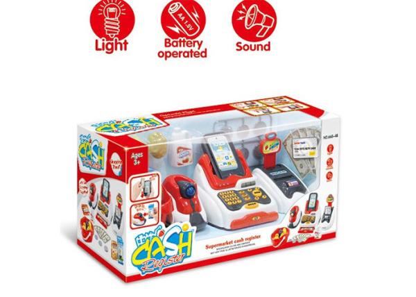 Pretend Children's Play Toys Cash Register With Scanner And Credit Card Machine
