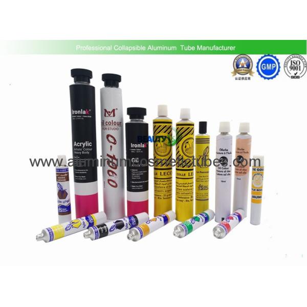 5ml - 200ml Volume Empty Aluminum Tubes , Pigment Packaging Aluminium Collapsible Tubes