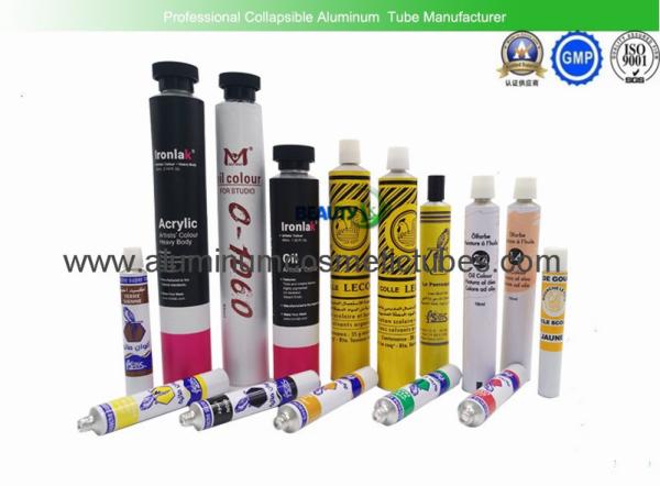 5ml - 200ml Volume Empty Aluminum Tubes , Pigment Packaging Aluminium Collapsible Tubes