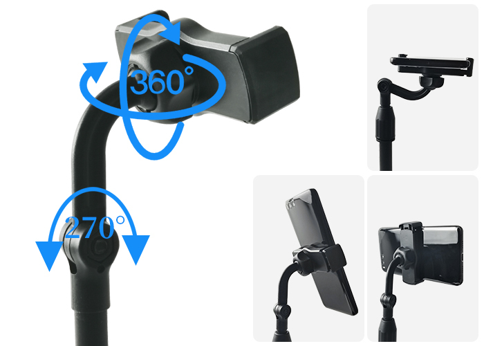 Desktop Live Phone Stand Adjustable Height 360° Rotation Weighted Base Anti Tip Design