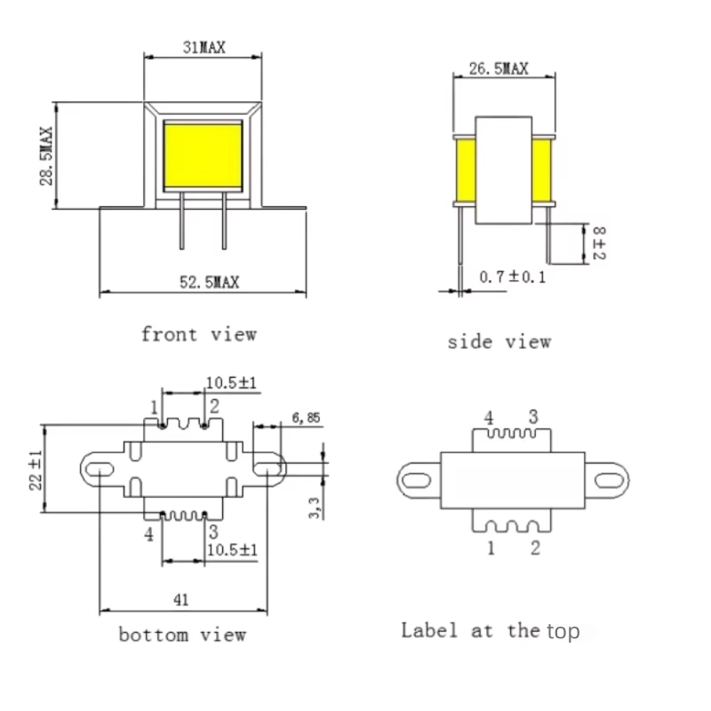 EI28 Series Low Frequency Power Transformer AC 220V to AC 15V Single Phase for Appliance Use