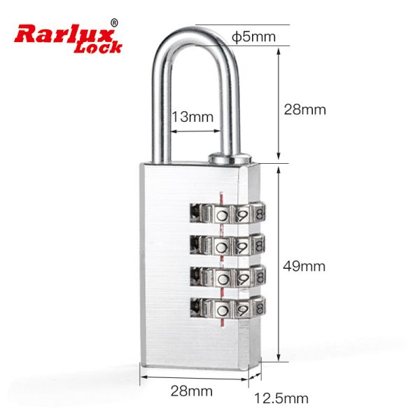 Rarlux 4 Digits Password  Luggage Bag Copper Tsa Padlock Code Padlock Brass Combination Padlock