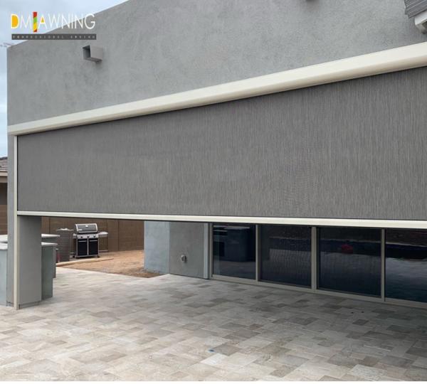 Motorized Outdoor Sunscreen Roller Blinds For Windows Zipper Track