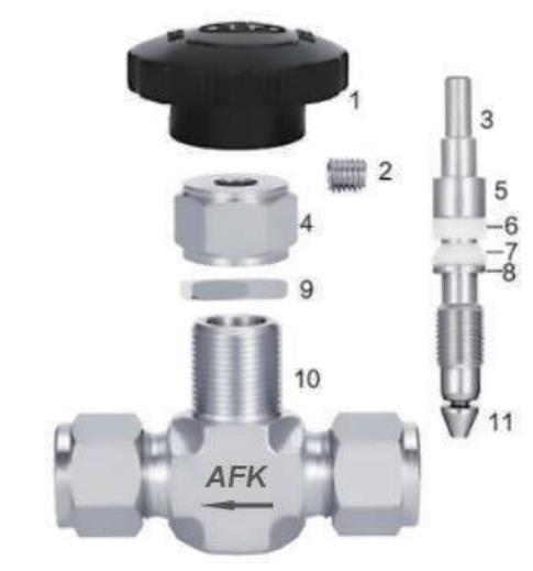 6000 Psi 3000 Psi High Pressure Needle Valve 6mm 8mm Stainless Steel 316
