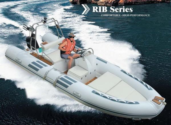 Hand Made FRP Inflatable RIB Boats , Deep - V Fiberglass Hull Inflatable Fishing Dinghy