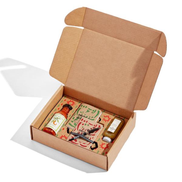 Custom Printed Hot Sauce Bottle Shipping Box 4 Packs Honey Jars Packaging