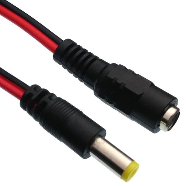CE Certified Male Cable Plug Wire 5.5*2.1mm 12V DC Power Pigtail for CCTV Security