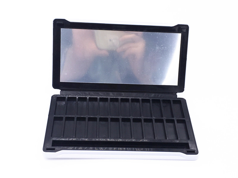 200x105x18mm Large Rectangle Metal Gift Cosmetic Skin Care Gift Tin Box With Mirror 9 Frames