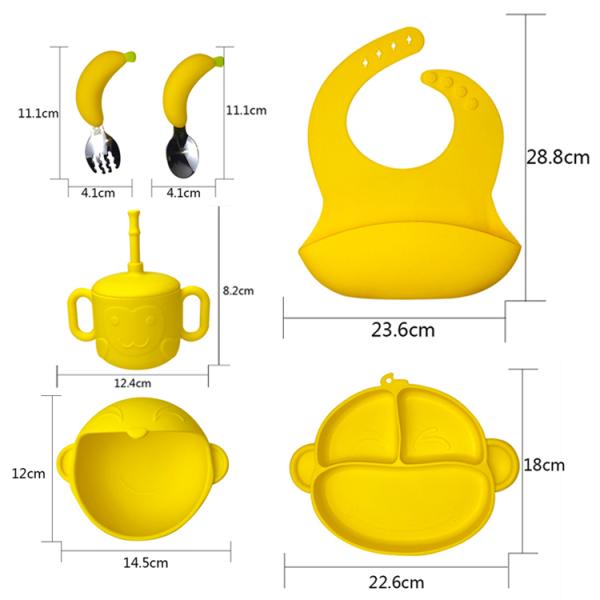 Качество еды формы обезьяны мультфильма Tableware практически младенца силикона питаясь установленное