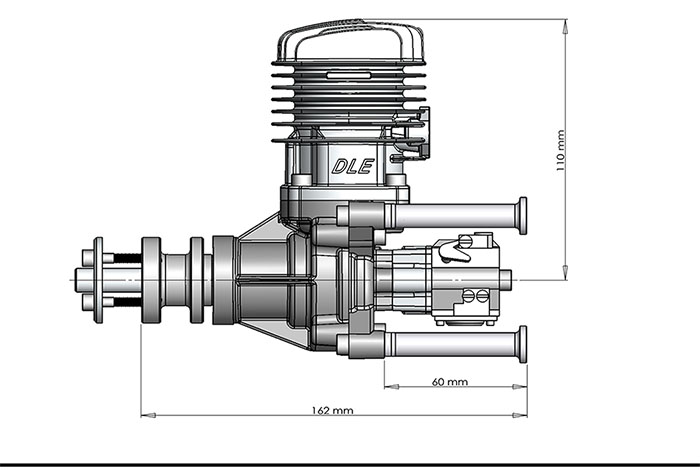 DLE35RA Model Airplane Gasoline Engine Single Cylinder Two Stroke Exhaust Natural Air-cooled Hand Starting 35CC Displacement