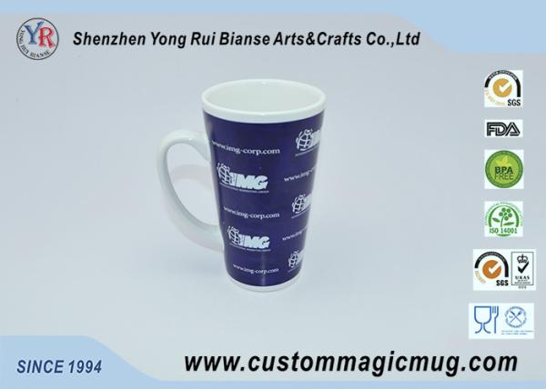 Eco-friendly Large V Shaped Mug , 12oz Ceramic Porcelain Coffee Mugs