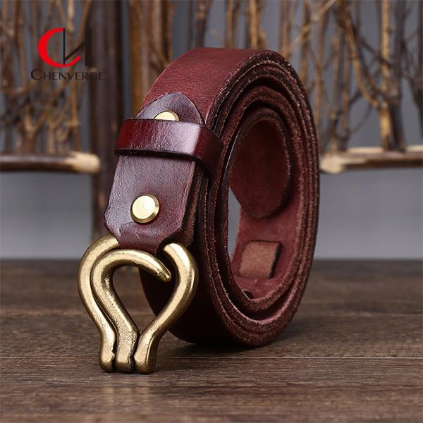 Cinto masculino de couro marrom avermelhado preto com cós liso couro de vaca