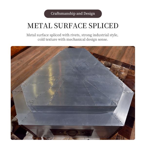 Nidea #8633 Industrial Retro American Style Aluminum Coffee Tables Handmade Durable Antique Home Furniture for Living Home Bar Villa Hotel