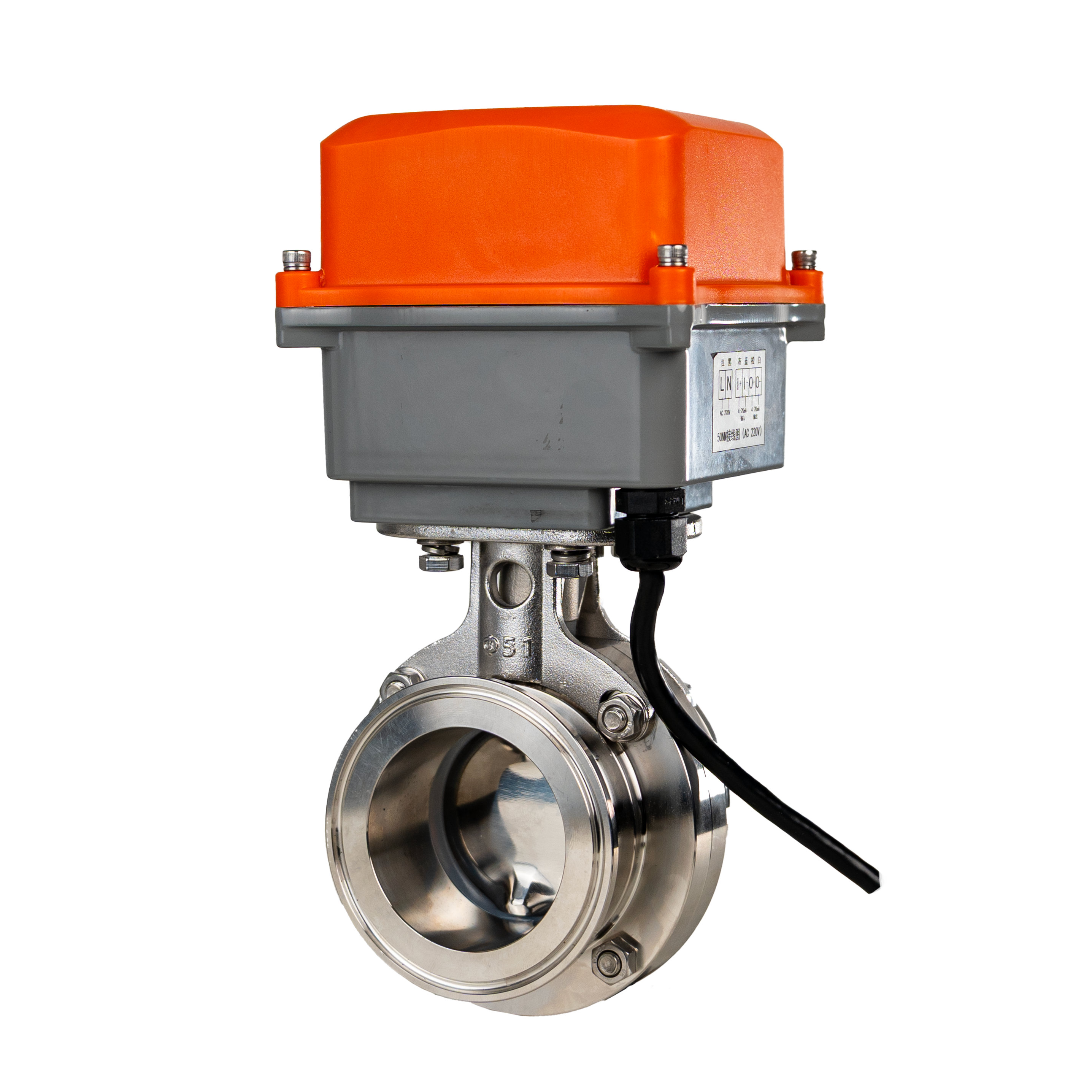 Tri-Clamp Butterfly Valve with IoT Mini Actuator for Smart Control and Corrosion Resistant Quick-install Design