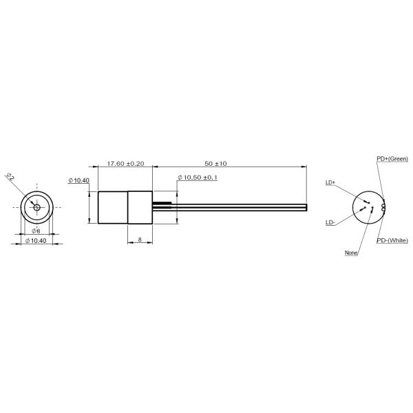 18mrad Beam Divergence 532nm 545nm 10mW and 20mW Green Laser Head for Applications