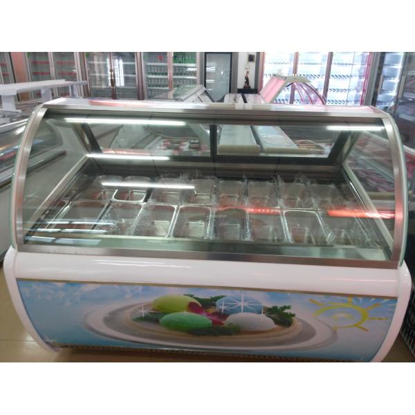 escaparate de cristal comercial del pecho 110V para el helado con el refrigerante de ETL R404a