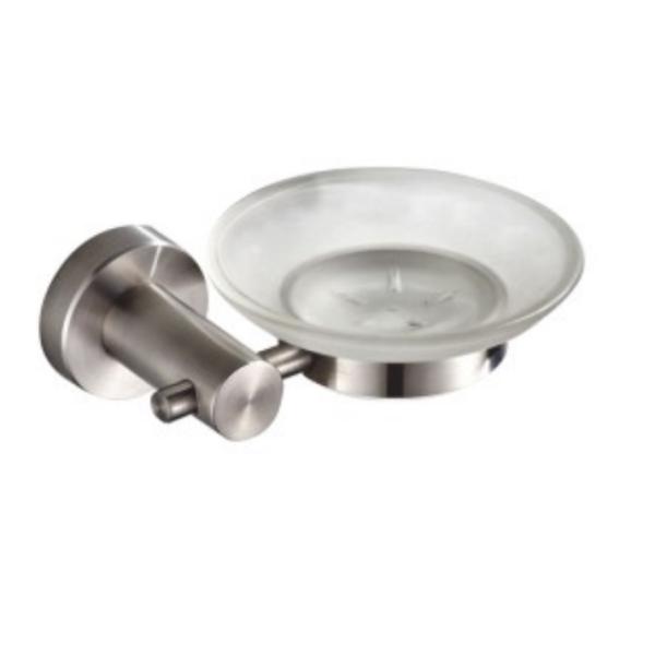 Soap Dish 83302 (7058)- Brush&polish &Round &stainless steel 304&glass& bathroom &kitchen&Sanitary Hardware