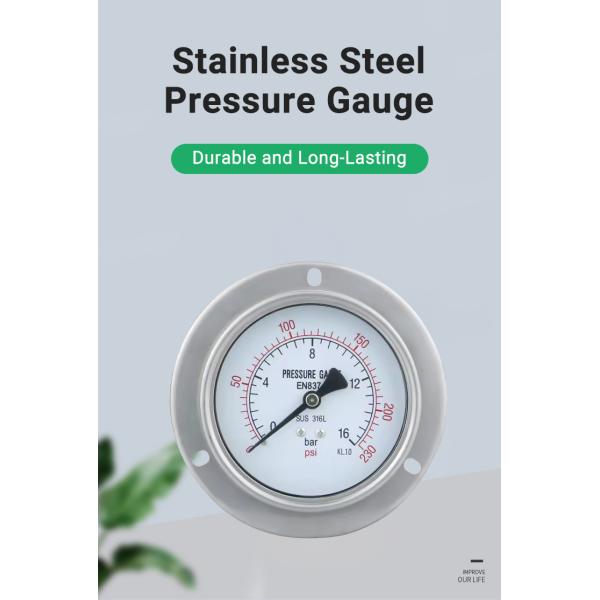 4 Inch Stainless Steel Pressure Gauge 2500bar G Thread Hydraulic Universal Manometer
