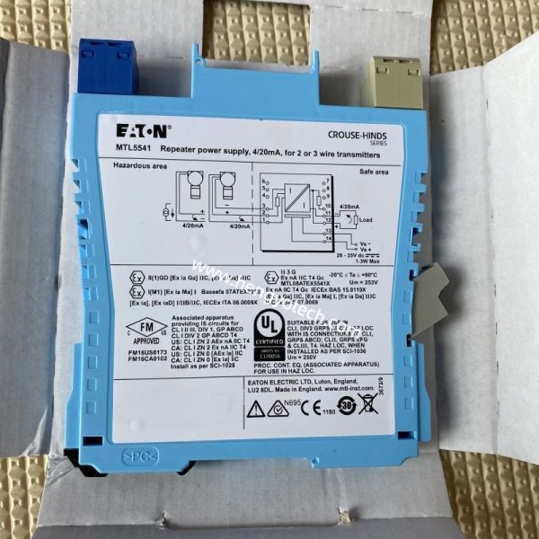 Eaton MTL MTL5541 Single Channel 4-20mA Current Loop Intrinsic Safety Isolator Ex ia ATEX DIN Rail 5500 Series