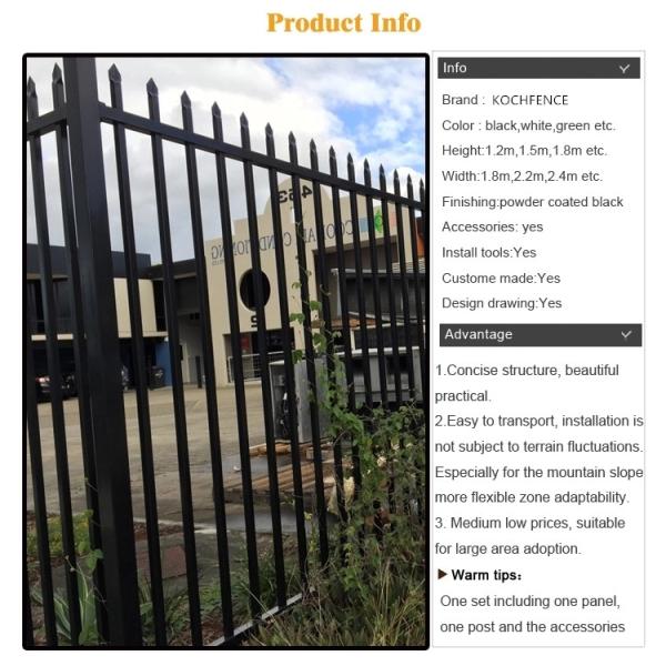 Powder Coated  Steel Trellis Fence , Garden Palisade Fencing For Decoration