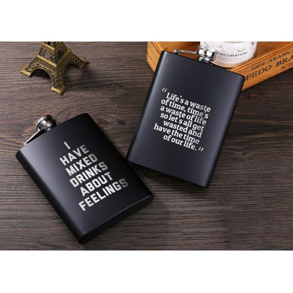 Matte Black Kitchen Household Items 8oz Stainless Steel Hip Flask