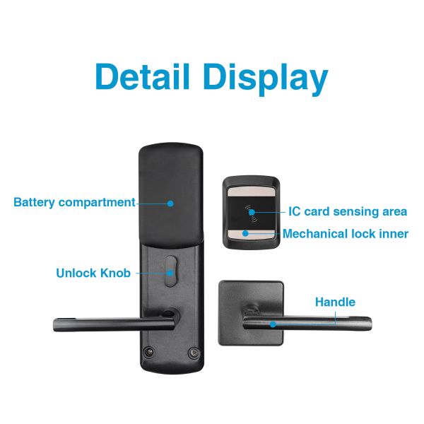 Fire Resistant Material Electronic Control Smart Door Lock For Hotels