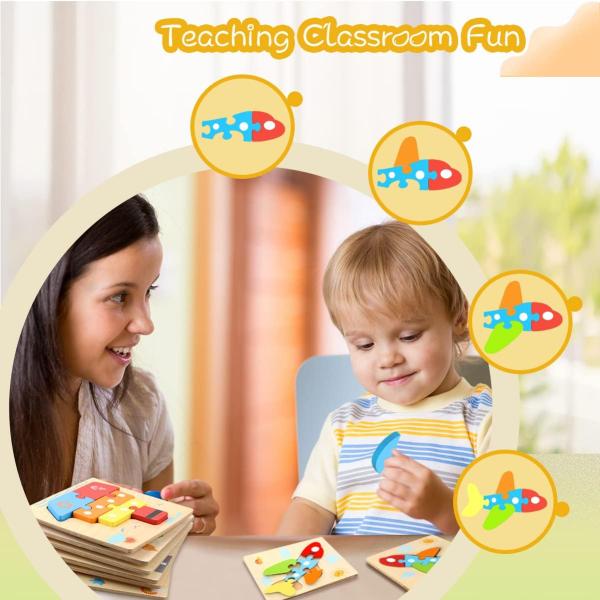 Unisex Montessori Shape Sorting Puzzle for Toddlers 1-3 Wooden Sensory Stem Learning Toys