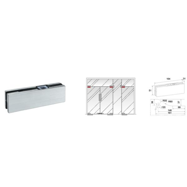 Glass Patch Fitting A-020, Material aluminium, steel, stainless steel, finishing satin, mirror