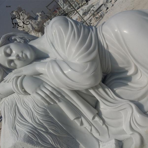 Marble Beauty Lady Sculpture Garden Ornament Hand-Carved White Life Size