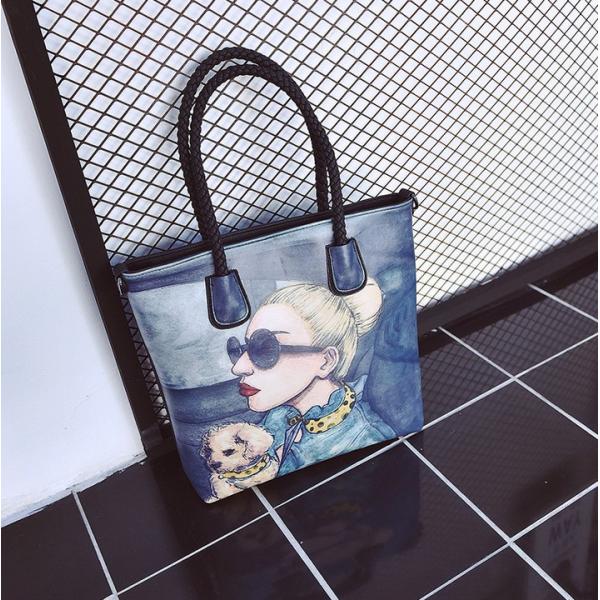 2016 new European and American star woven handbag trend shoulder diagonal female