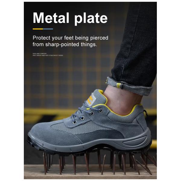 Breathable Industrial Safety Shoes Yellow Leather Steel Toe Boots For Men