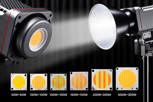 Двухцветный 300W + 300W COB LED чип двуцветный видео / пленка освещение Ультра яркость Ra95