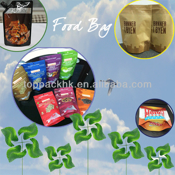 Los bolsos de empaquetado de papel laminados de la salchicha de Kraft soldaron en caliente modificado para requisitos particulares