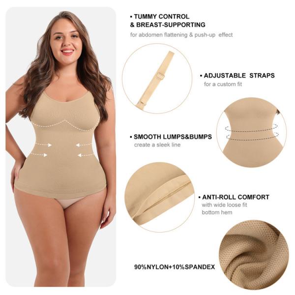 Vestuário sem costura não tecido Hexin Plus Size Tummy Control Shaper em Nylon e Spandex