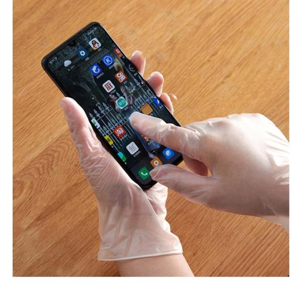 Guantes de protección desechables de vinilo químicos transparentes negro rojo azul industriales sin polvo