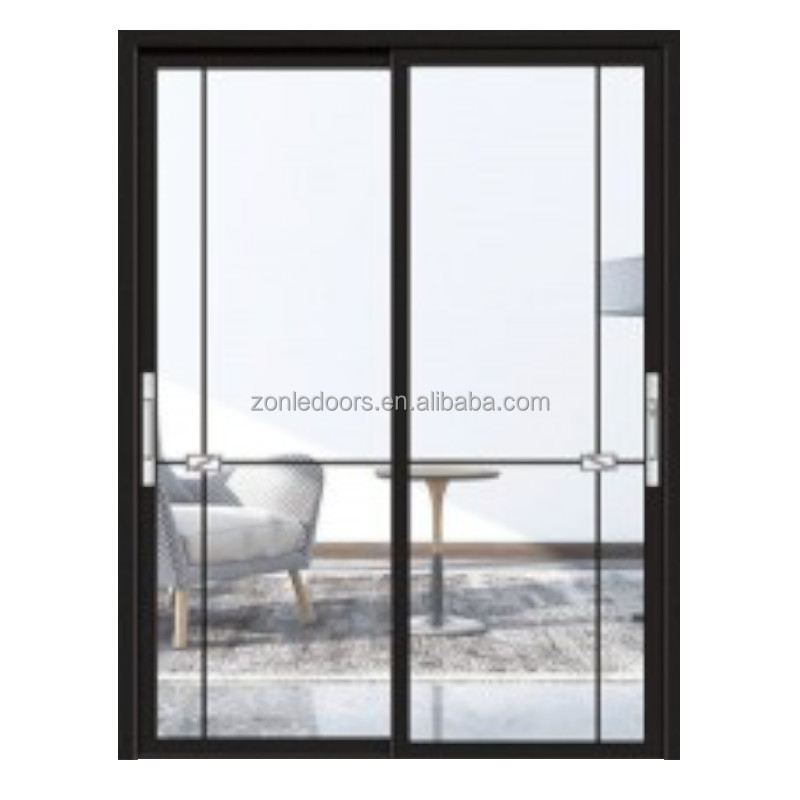 Luxury Hotel Hidden Sliding Shower Room Door Black Aluminum Profile Frame Factory Price