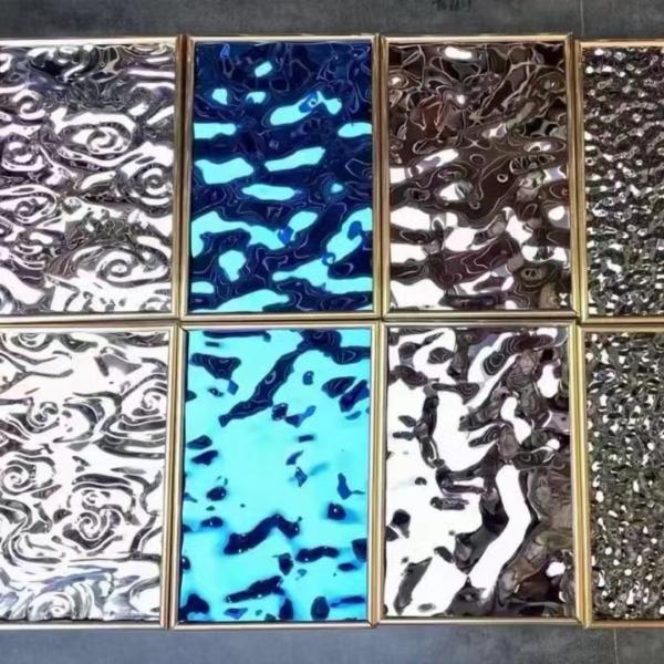 Розовое золото покрытие цветные декоративные листы водяной рипп 304 316L листок из нержавеющей стали