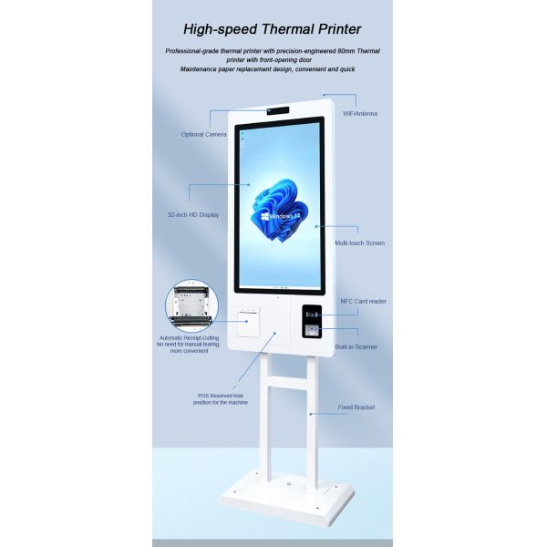 OEM ODM Self Ordering Kiosk 32 inch Interactive Burger King Self Service Kiosk