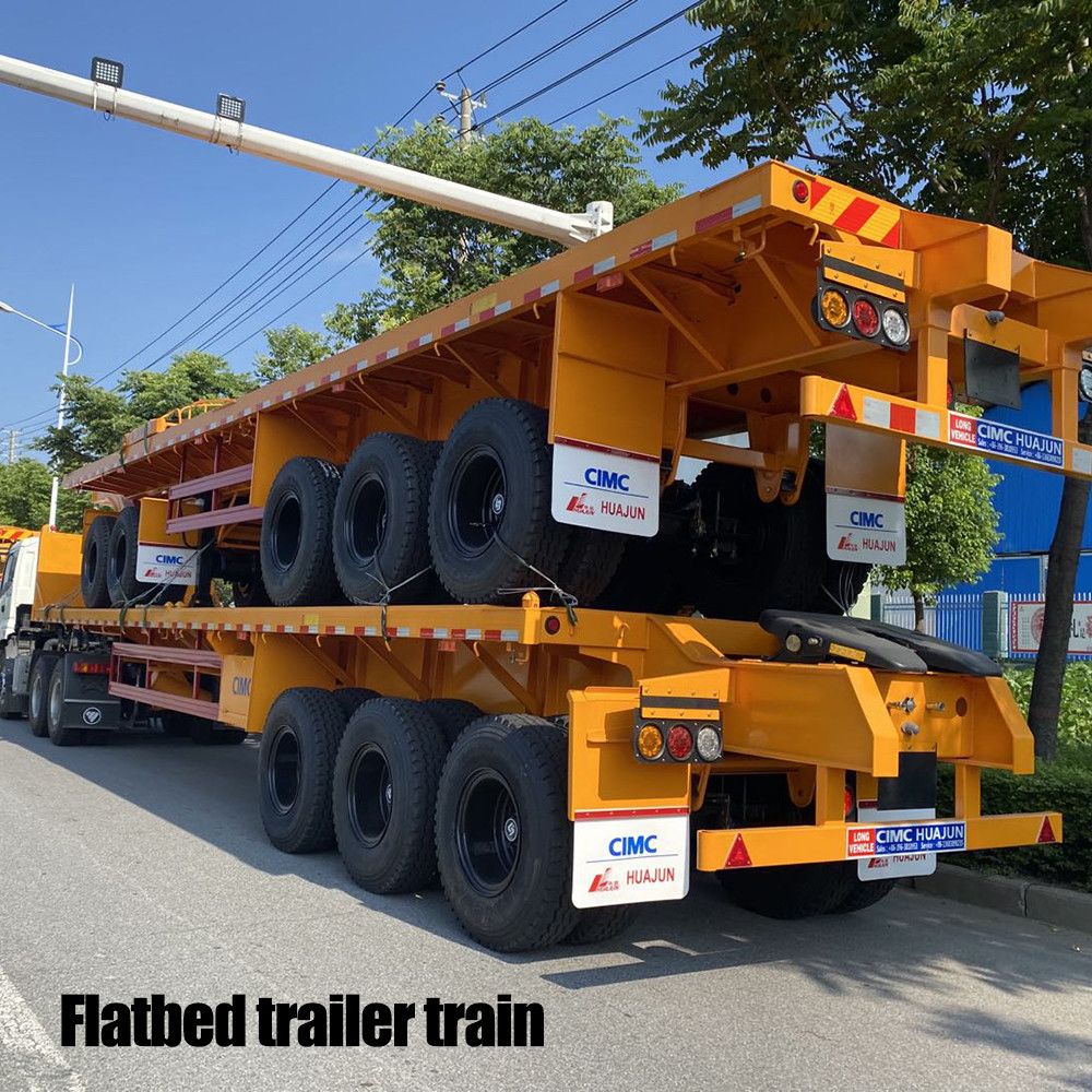 Steel Flatbed Trailer Train  Container Transportation in Mongolia