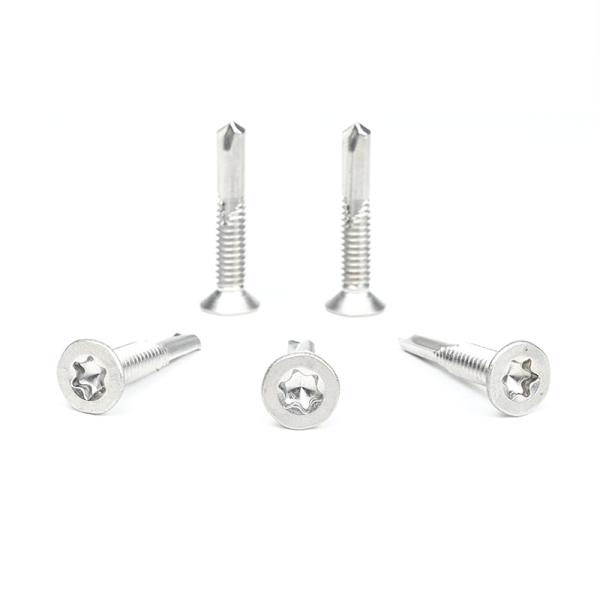Zinc acabado de alta resistencia de acero inoxidable Tek 5 Torx tornillo plano de auto-apertura Csk cabeza de auto-perforación tornillos